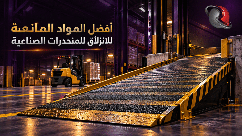تطبيق المواد المانعة للانزلاق للمنحدرات الصناعية ومسارات الرافعات الشوكية