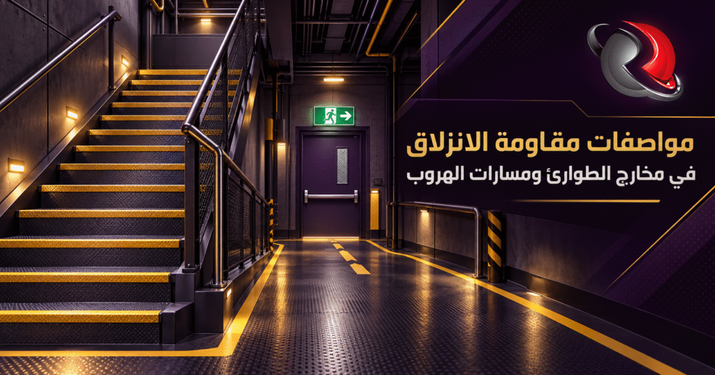 تجهيزات ومواصفات مقاومة الانزلاق في مخارج الطوارئ والسلالم المعتمدة هندسياً
