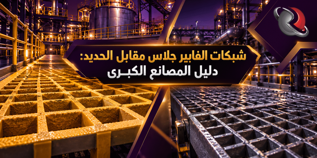 مقارنة هندسية بين شبكات الفايبر جلاس والحديد الصلب في أرضيات المصانع الثقيلة