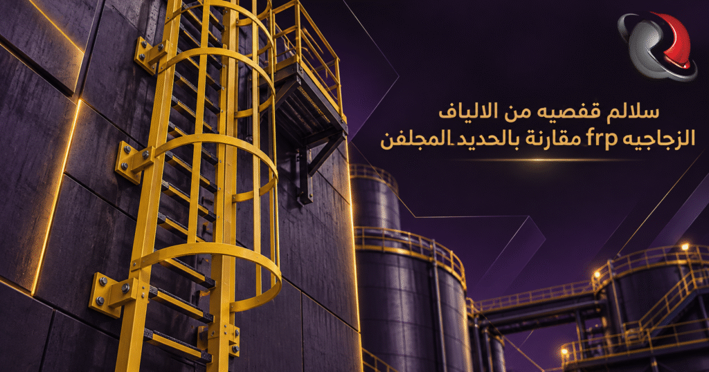 سلالم قفصيه من الالياف الزجاجيه frp لمصانع البنية التحتية والمحطات البحرية