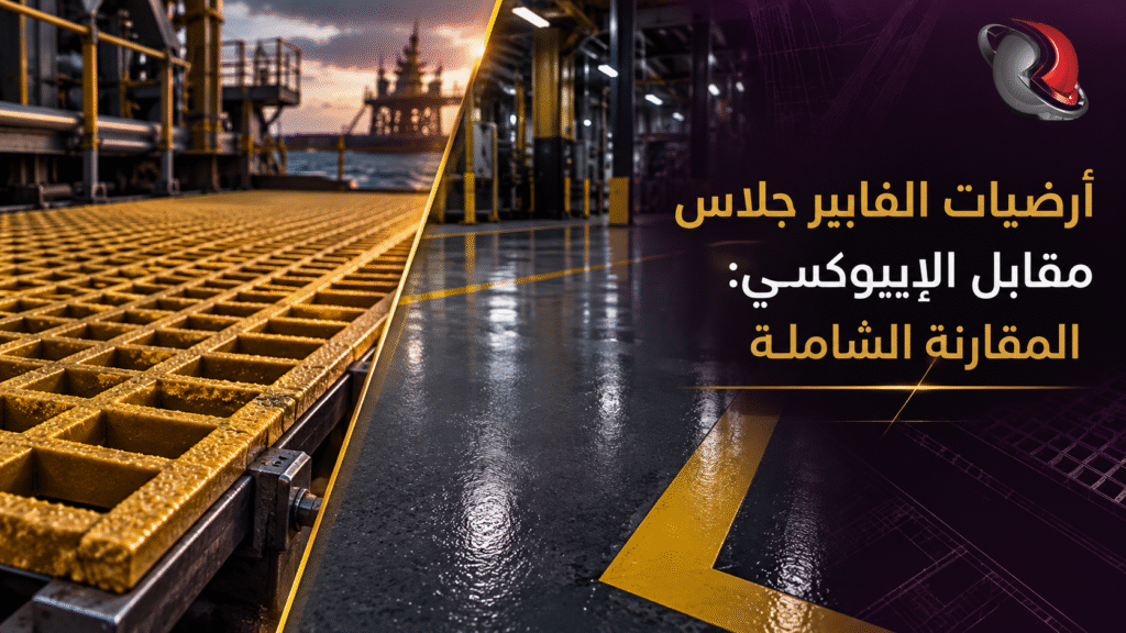 مقارنة بين أرضيات الفايبر جلاس ودهانات الإيبوكسي الصناعية المقاومة للانزلاق