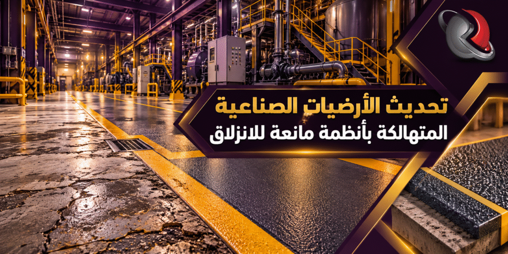 تحديث وتجديد أرضية مصنع قديمة بنظام مانع للانزلاق عالي الجودة