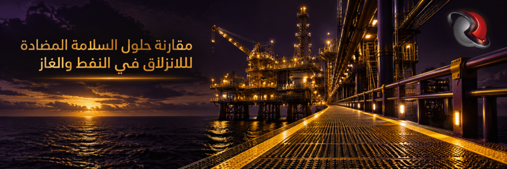 مقارنة حلول السلامة المضادة للانزلاق في قطاع النفط والغاز على الممرات والمنصات البحرية