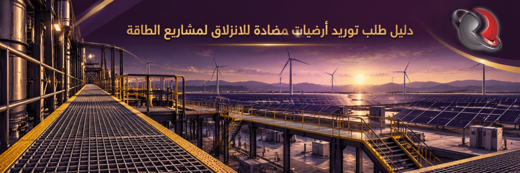 طلب توريد أرضيات مضادة للانزلاق طاقة متجددة لممرات محطات التوليد